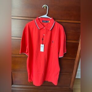 Polo by Ralph Lauren Red Short-Sleeve Polo with Navy and white Trim